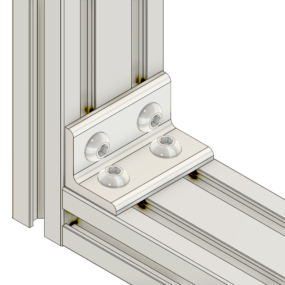 40-543-3 MODULAR SOLUTIONS ANGLE BRACKET<BR>30 SERIES 30MM TALL X 60MM WIDE W/HARDWARE